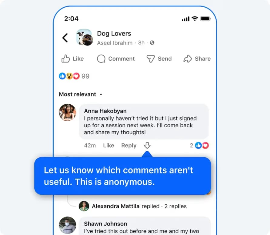 Facebook Tests Downvotes to Fight Spam