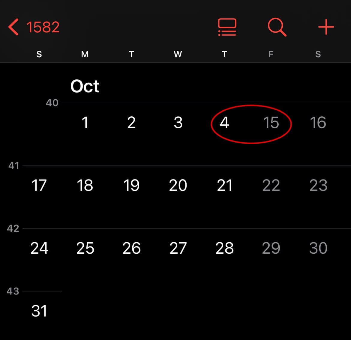 The Curious Case of the Ten Missing Days: What Happened in October 1582?