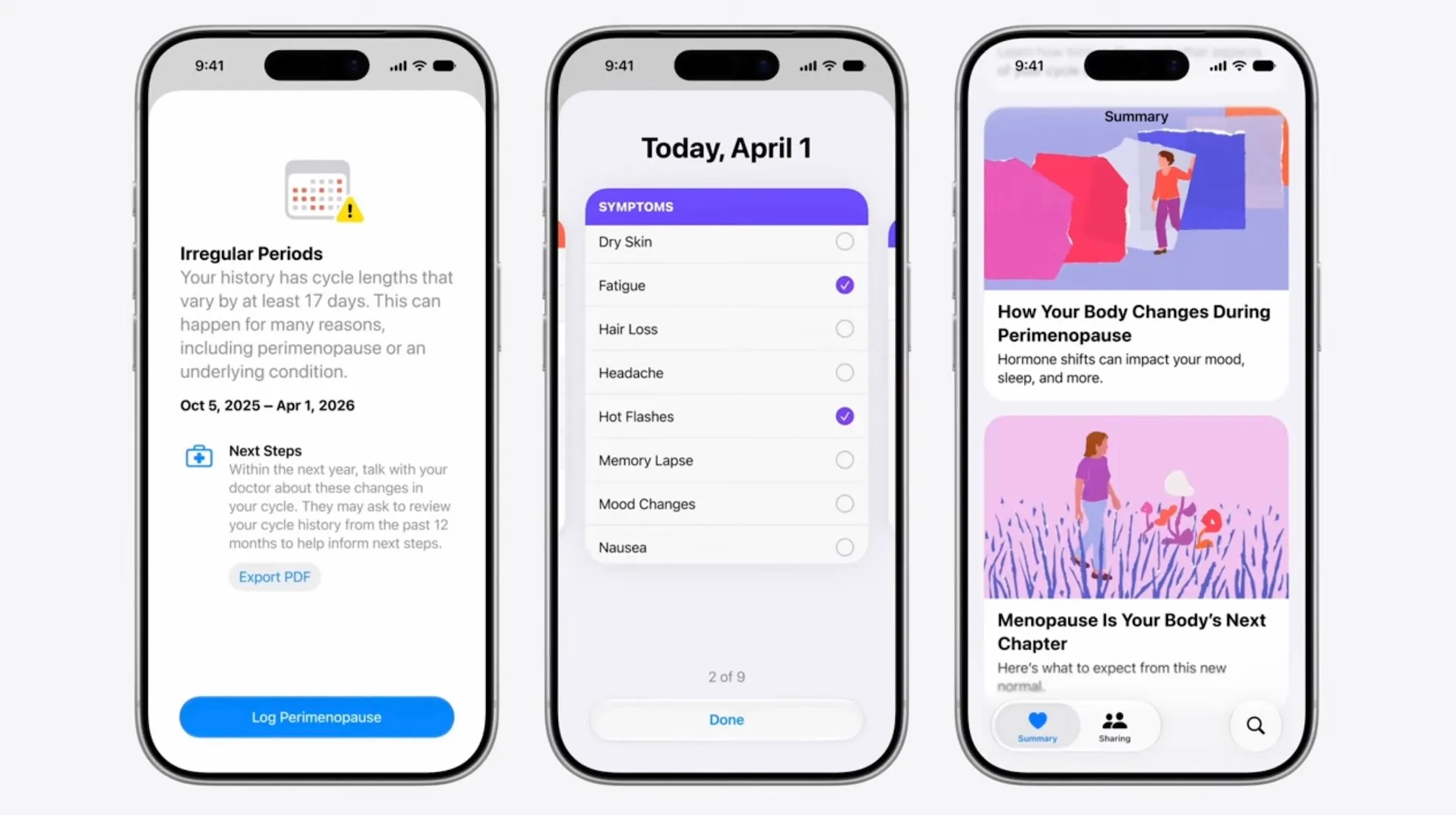 iOS 27 Adds Perimenopause and Menopause Tracking to Apple Health App