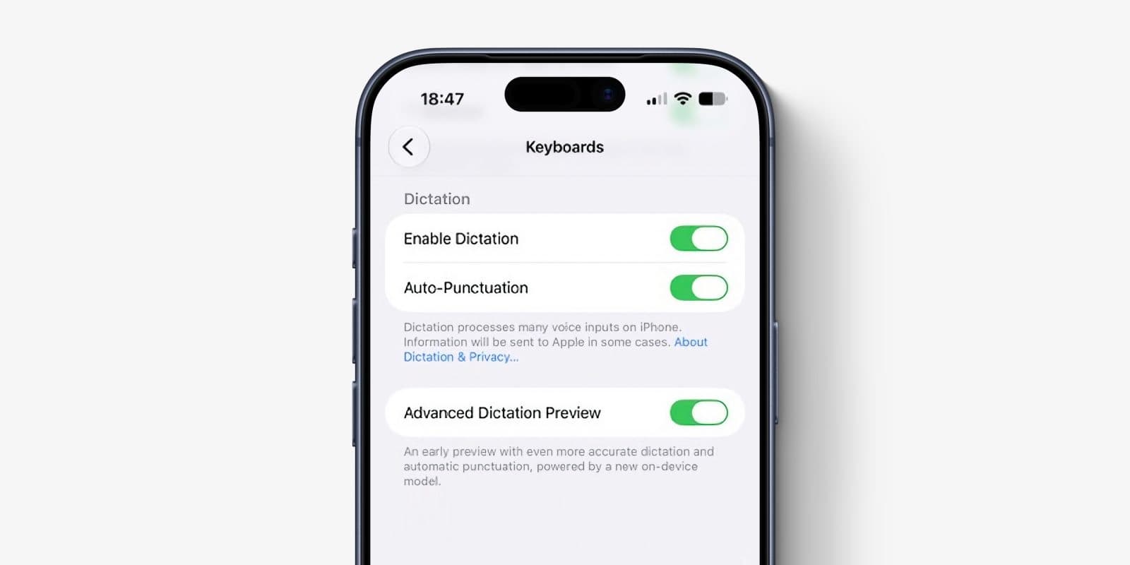 Apple's Advanced AI Dictation is Not Enabled by Default in iOS 27 Beta